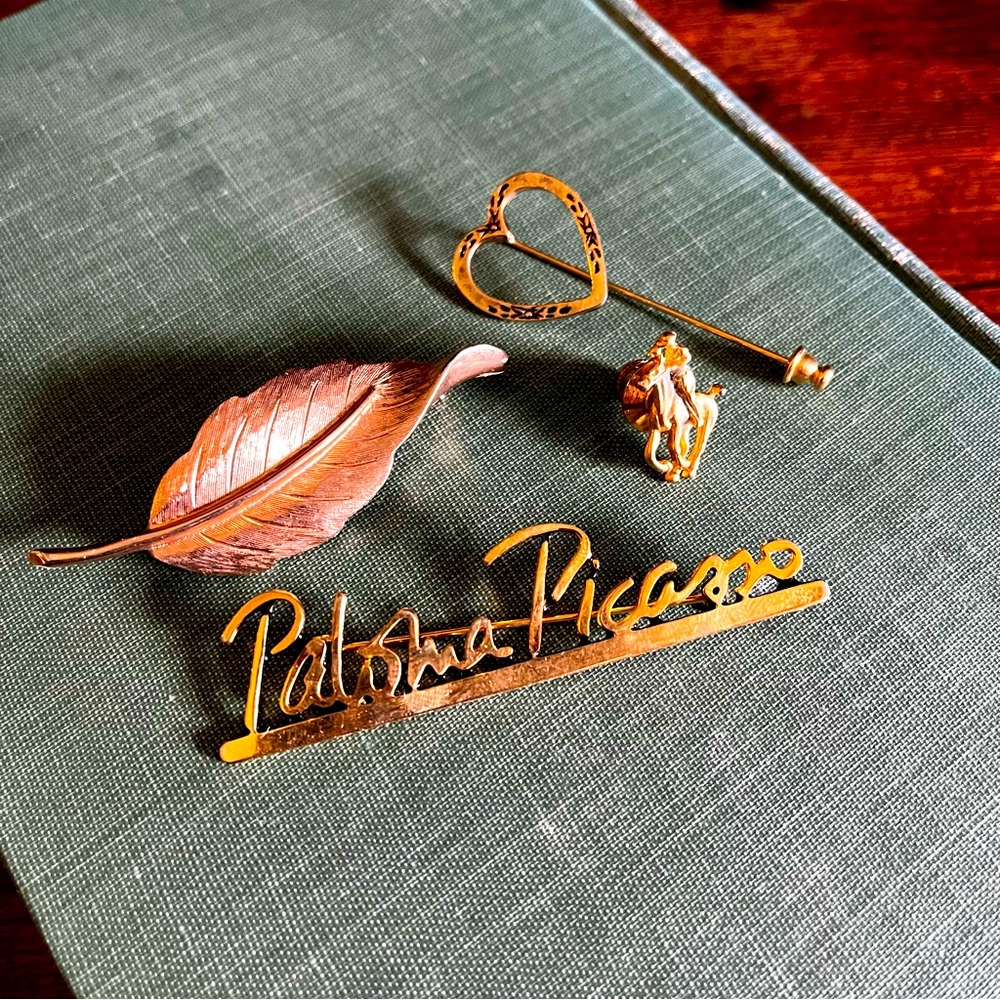 Unique Vintage Gold Colored Ladies Pins